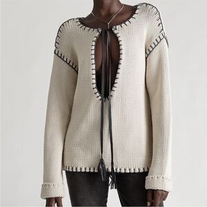 One By OneTeaspoon Sweater Womens Sz XXS Cream Oversized Bear Creek Knit NWT